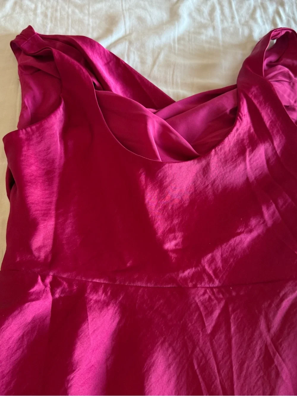 Abercrombie & Fitch Satin Cowl Neck Maxi Dress Pink Front Slit Sleeveless MP New